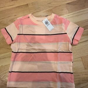 Old Navy Pink and Cream Striped Kids Tee